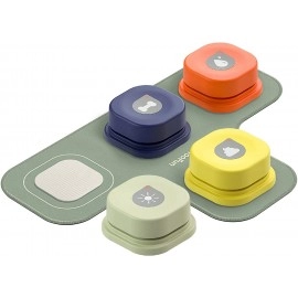 Dog Button Record Talking Pet Communication Vocal Training Interactive Toy Bell Ringer With Pad and Sticker puppy toys