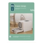 Fully Enclosed Oversized Cat Litter Box Pet Supplies Prevent Odor Spills Cat Toilet Double Door