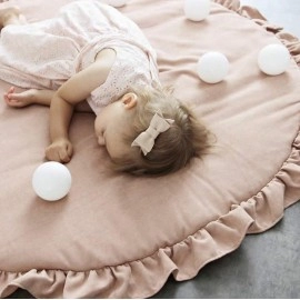Baby Play Mats Round Floor Soft Cotton Baby Bedding Blanket Lace Crawling Mat Game Pad Toys For Children Room Nursery Decor