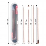 Rose Gold 4pcs/set Blackhead Comedone Acne Pimple Belmish Extractor Vacuum Blackhead Remover Tool Spoon for Face Skin Care Tool