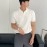 2023 M-3XL Men's Clothing Light Luxury Knitted Polo Shirt Casual Stripe V-Neck Solid Men's Short Sleeve T-Shirt Breathable